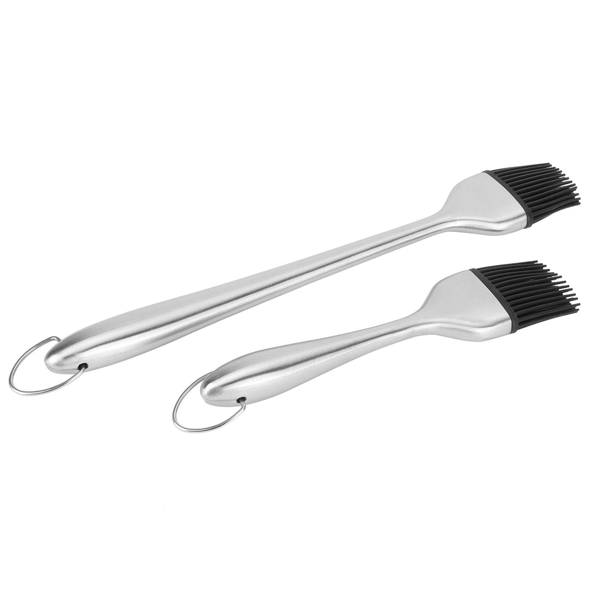 2Pcs/Set Stainless Steel Oil Brush with Food Grade Silicone Barbecue Baking Oil Brush for Home