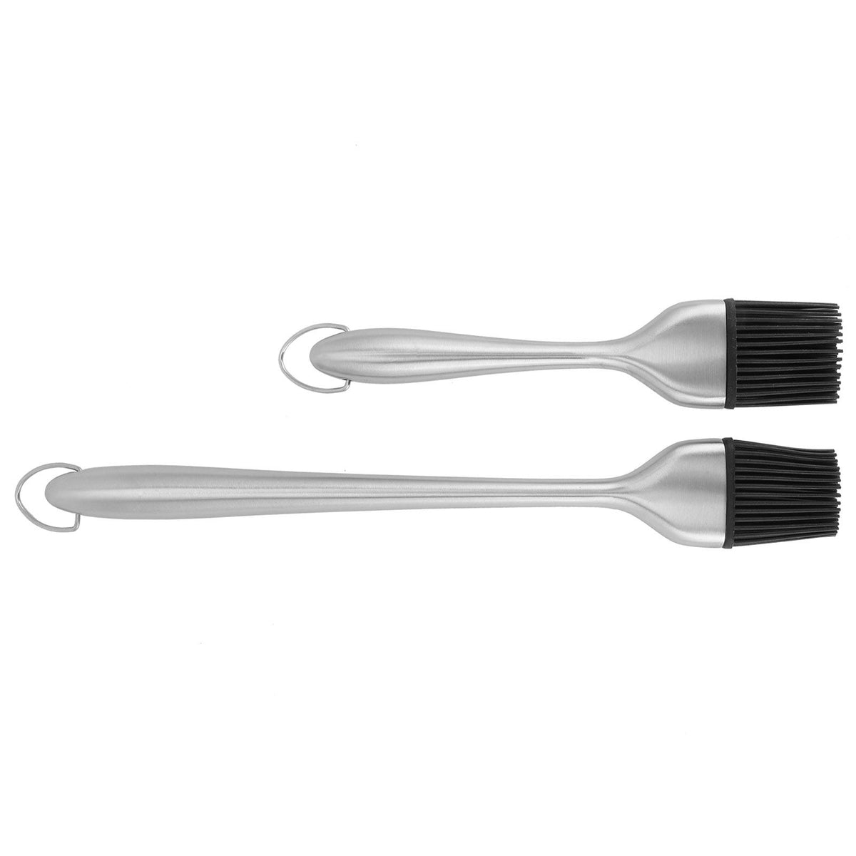 2Pcs/Set Stainless Steel Oil Brush with Food Grade Silicone Barbecue Baking Oil Brush for Home