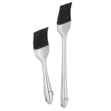 2Pcs/Set Stainless Steel Oil Brush with Food Grade Silicone Barbecue Baking Oil Brush for Home