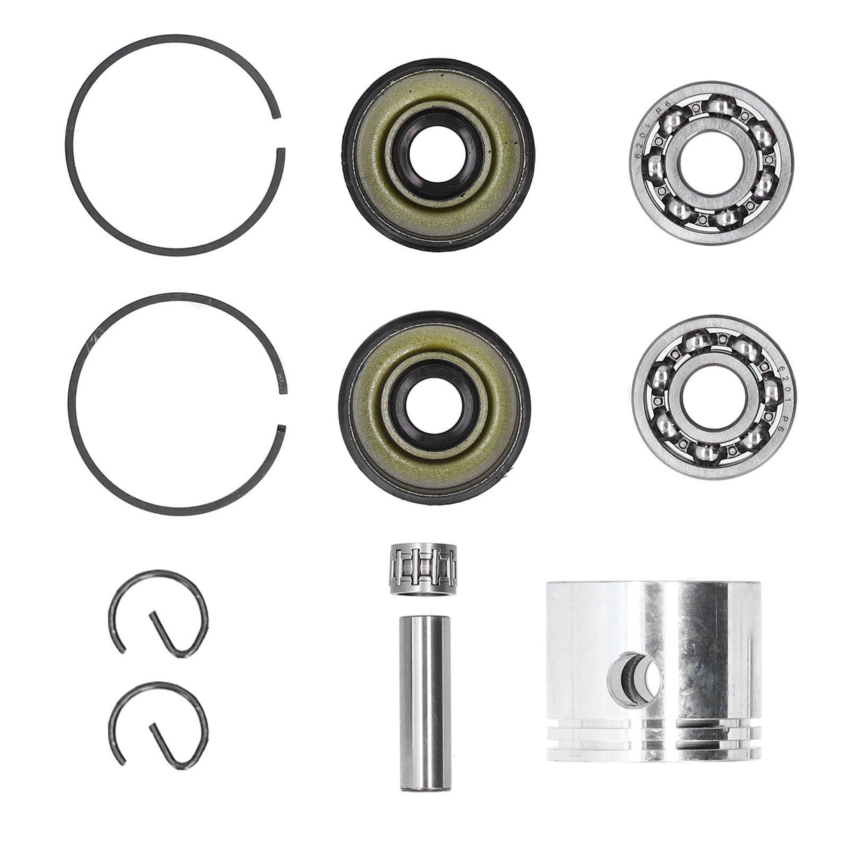41.1mm Piston Kit Crank Bearing Fit for Poulan 220 221 260 1950 2150 2250 2450 2550