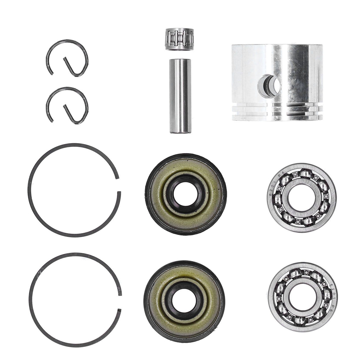 41.1mm Piston Kit Crank Bearing Fit for Poulan 220 221 260 1950 2150 2250 2450 2550