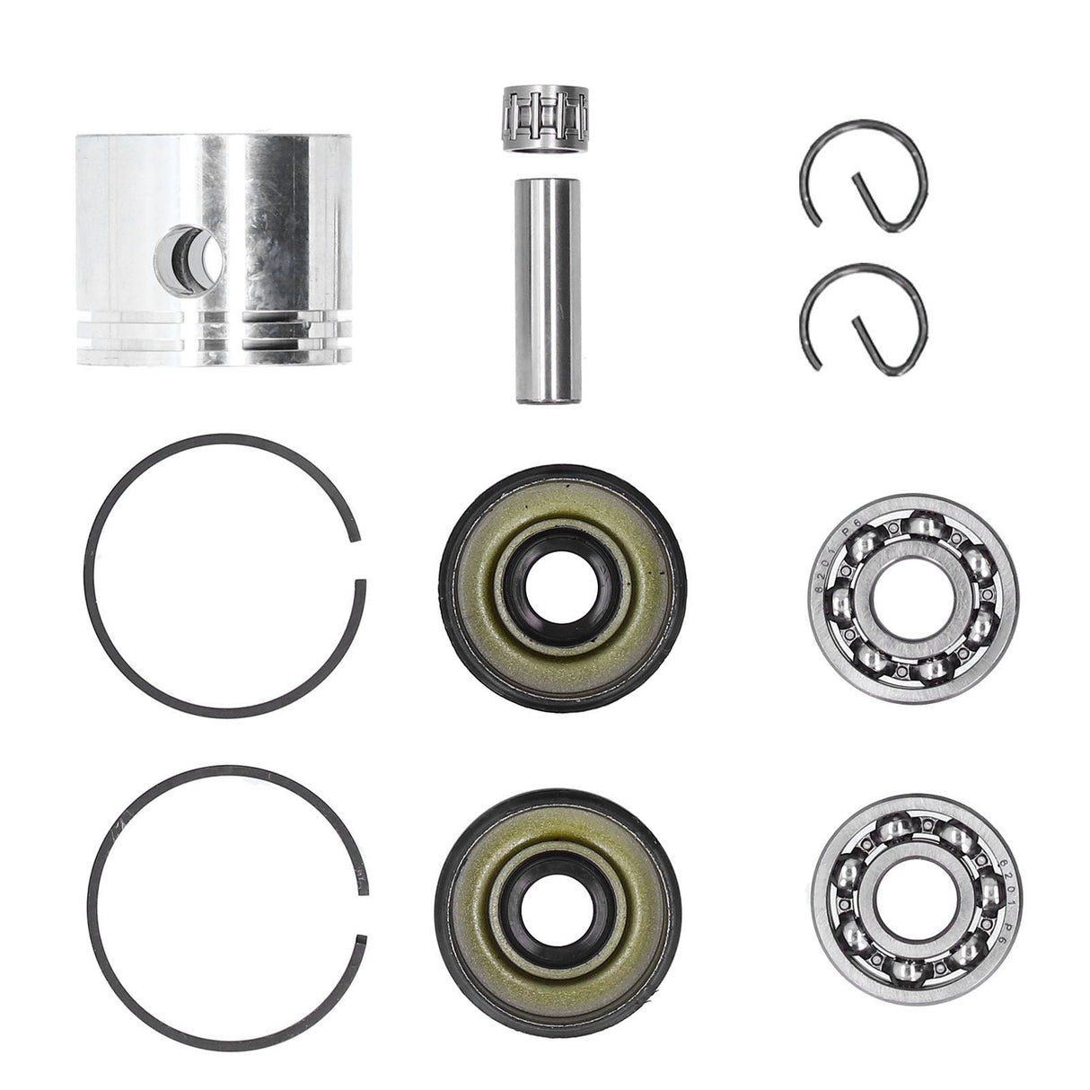 41.1mm Piston Kit Crank Bearing Fit for Poulan 220 221 260 1950 2150 2250 2450 2550