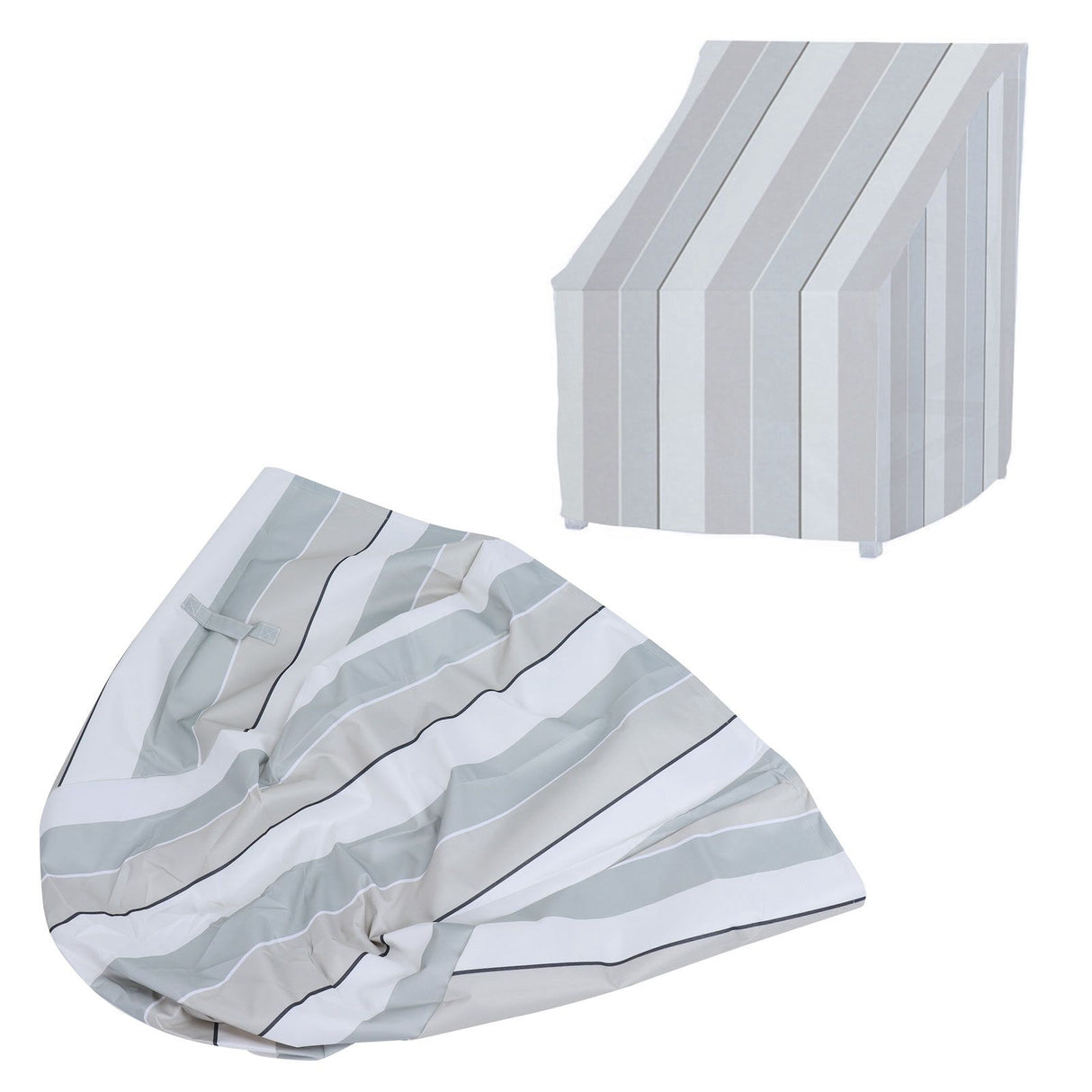 Water Resistant Chair Cover Indoor Outdoor Garden Patio Furniture Dust Cover ProtectorStripe 68.5x73.5x51x89cm