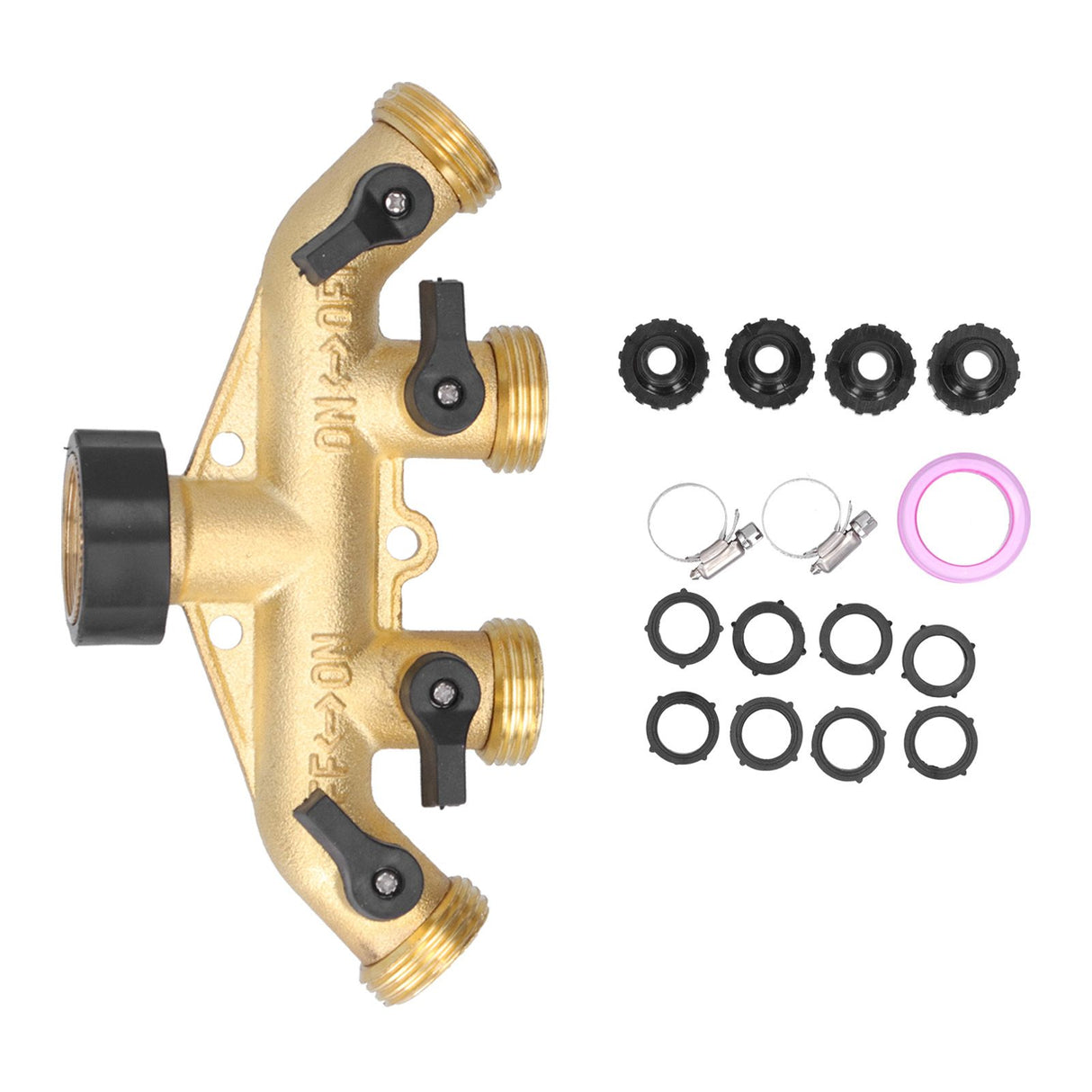 G3/4 4‑Way Water Hose Splitter Garden Hose Adapter Watering Connector Distributor for Faucet