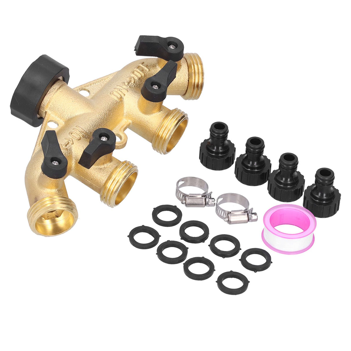 G3/4 4‑Way Water Hose Splitter Garden Hose Adapter Watering Connector Distributor for Faucet