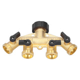 G3/4 4‑Way Water Hose Splitter Garden Hose Adapter Watering Connector Distributor for Faucet - Top-Down View