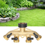G3/4 4‑Way Water Hose Splitter Garden Hose Adapter Watering Connector Distributor for Faucet