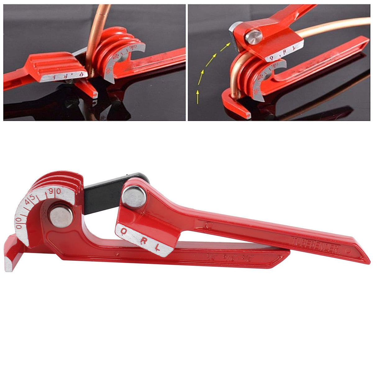 3in 1 Tube Bender Manual Tubing Bending Tools for 6mm 8mm 10mm 3 Slot 90° Tubing Bender
