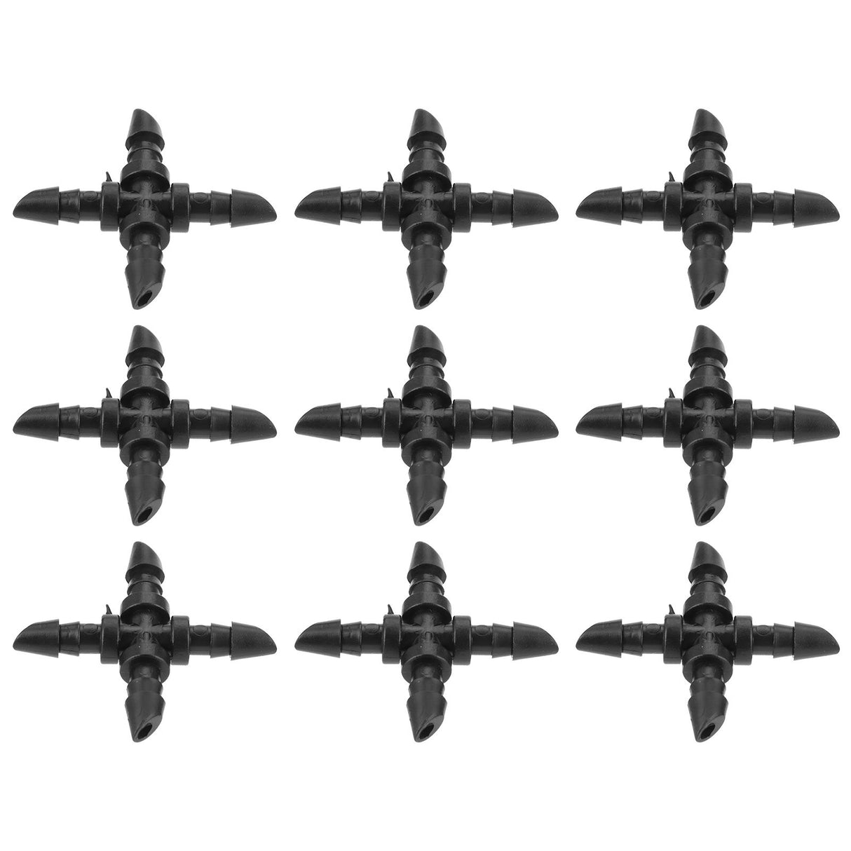 50PCS 4/7 4-Way Hose Connector Cross Fitting Irrigation Tubing Connector Fitting