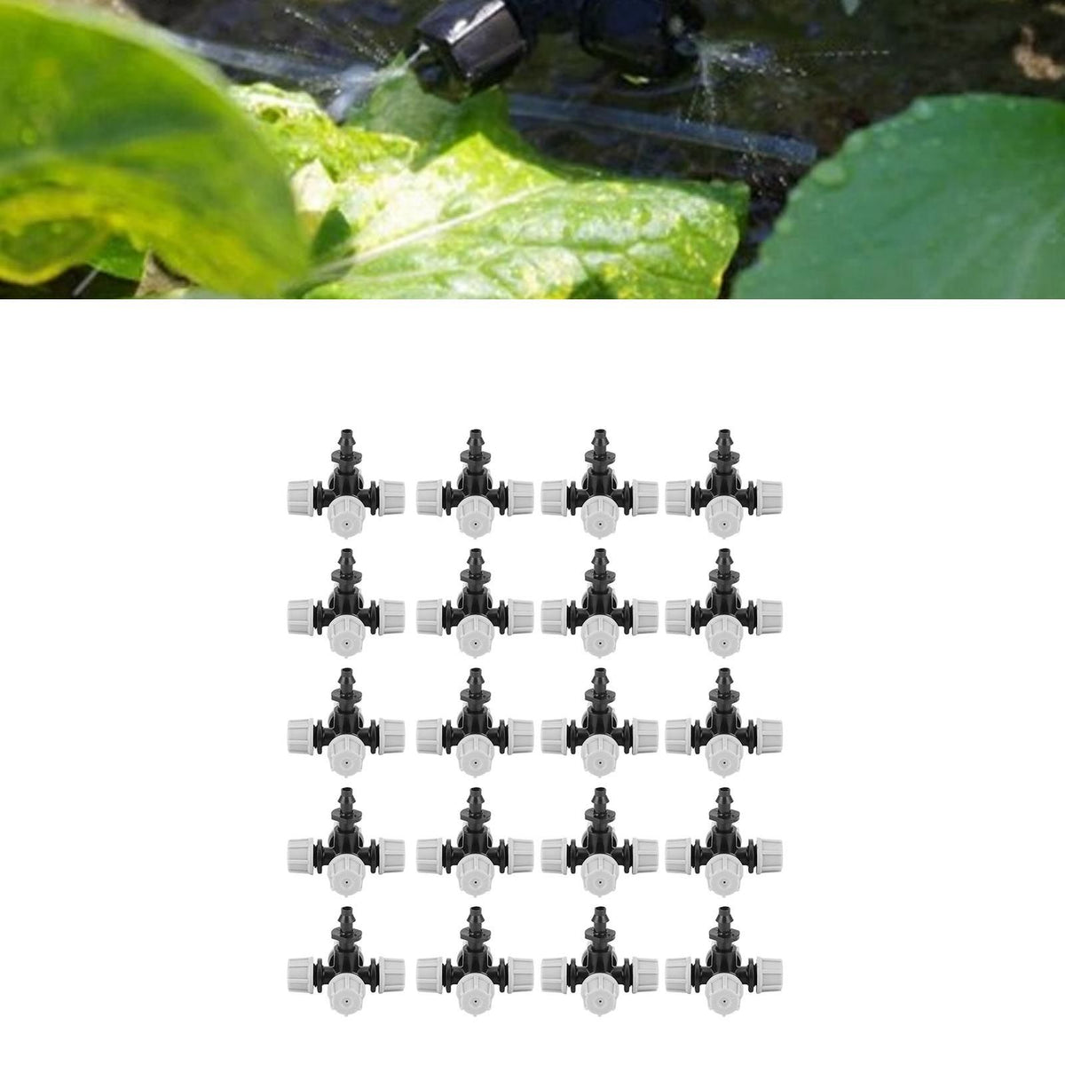 20PCS Cross Misting Sprinkler with Barbed Connector Garden Irrigation Accessories Fittings