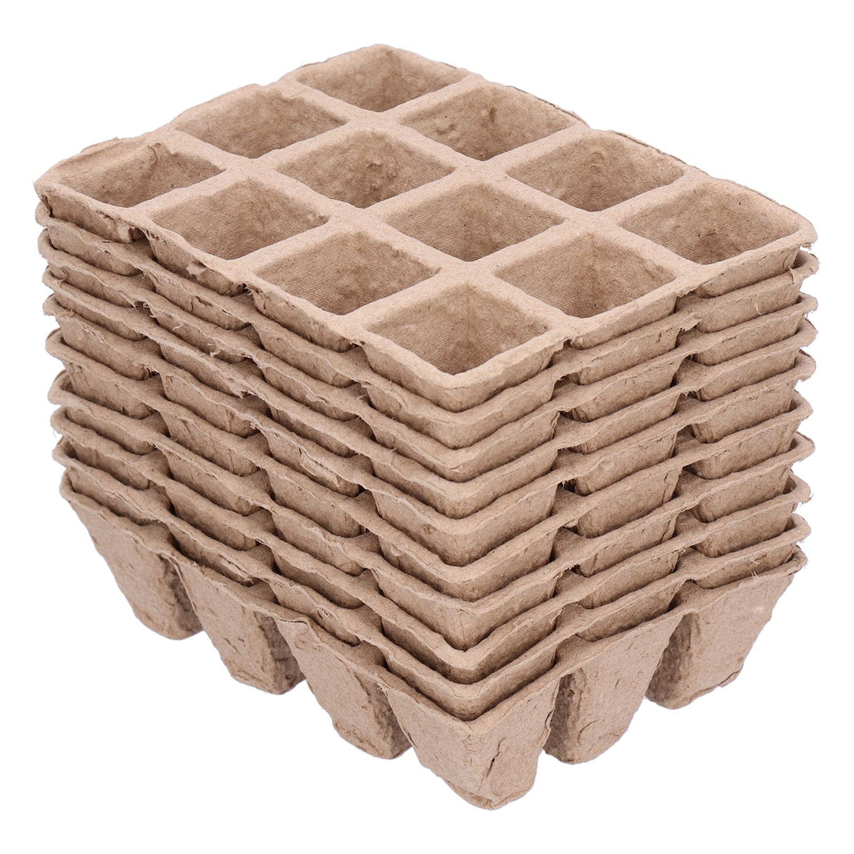 10Pcs 12‑Grid Paper Peat Pot Degradable Nursery Seedling Cup Gardening Accessory