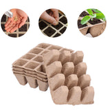 10Pcs 12‑Grid Paper Peat Pot Degradable Nursery Seedling Cup Gardening Accessory