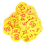 50Pcs Beehive Tag ABS Round Numbered Sign Labels with Hole Livestock Accessory Red Yellow