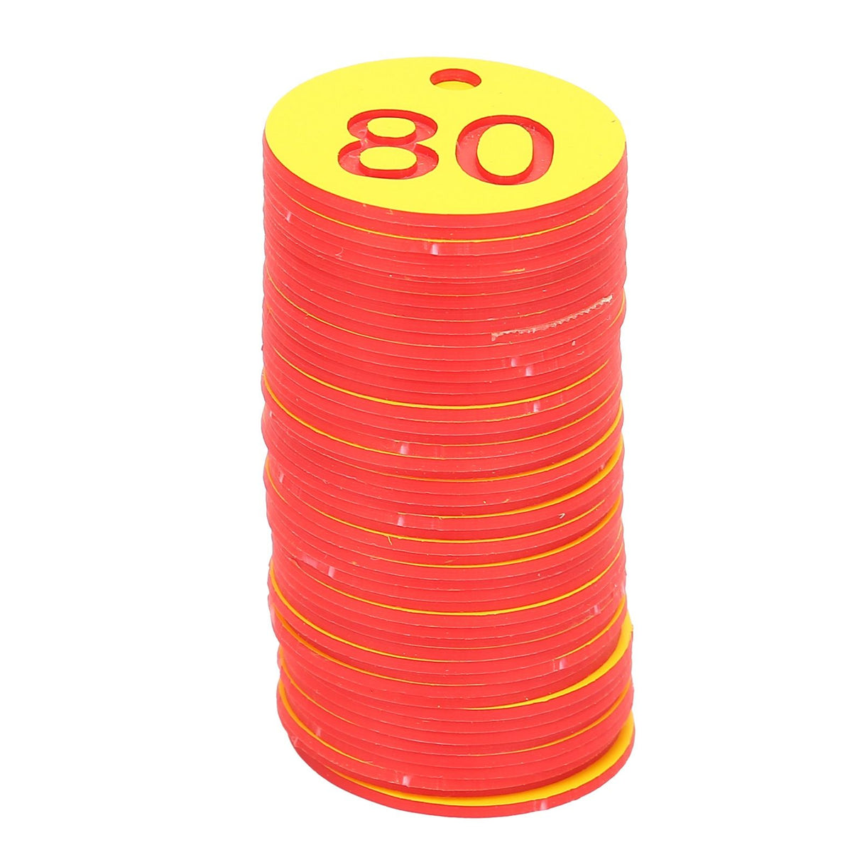 50Pcs Beehive Tag ABS Round Numbered Sign Labels with Hole Livestock Accessory Red Yellow
