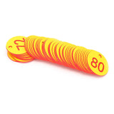 50Pcs Beehive Tag ABS Round Numbered Sign Labels with Hole Livestock Accessory Red Yellow