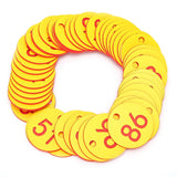 50Pcs Beehive Tag ABS Round Numbered Sign Labels with Hole Livestock Accessory Red Yellow