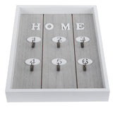 WallMounted Key Rack Wooden Key Organizer Hanger Decorative Key Hanging Holder Decor(C ) - Top-Down View