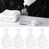 4PCS 250ml Clear Plastic Pump Bottles Foaming Soap Dispenser Refillable Foam Bottle Travel Use