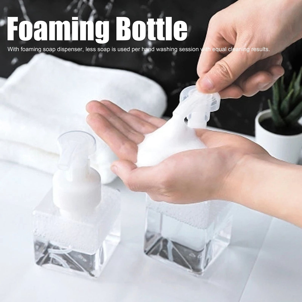 4PCS 250ml Clear Plastic Pump Bottles Foaming Soap Dispenser Refillable Foam Bottle Travel Use