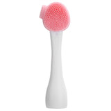 Handheld Silicone Face Cleaning Brush Mask DIY Mixing Stick Makeup Cleansing BrushPink and White Single Head