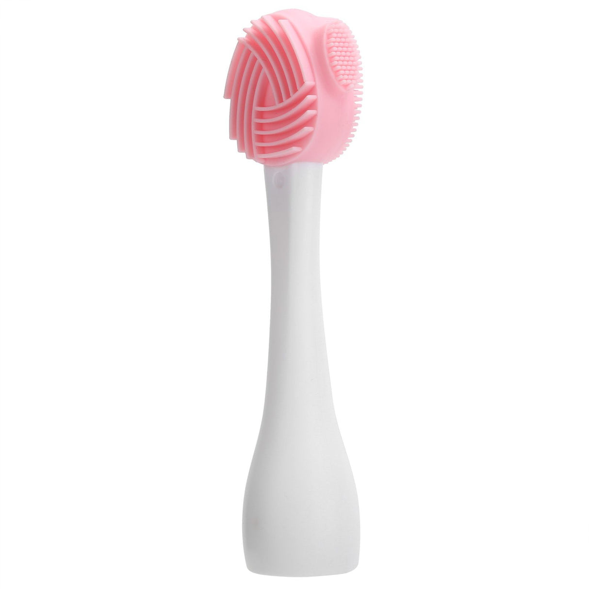 Handheld Silicone Face Cleaning Brush Mask DIY Mixing Stick Makeup Cleansing BrushPink and White Single Head