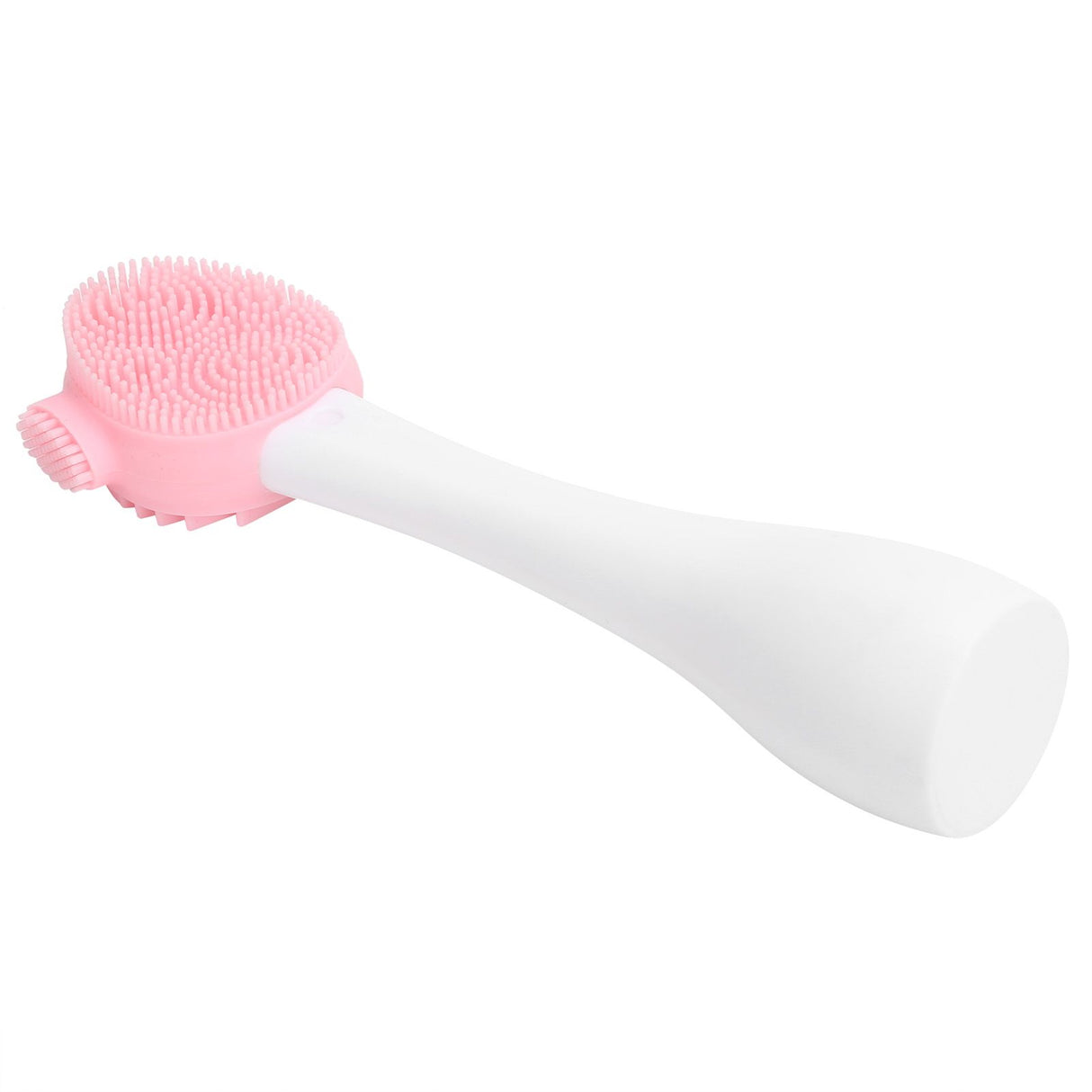 Handheld Silicone Face Cleaning Brush Mask DIY Mixing Stick Makeup Cleansing BrushPink and White Single Head