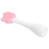 Handheld Silicone Face Cleaning Brush Mask DIY Mixing Stick Makeup Cleansing BrushPink and White Single Head