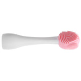 Handheld Silicone Face Cleaning Brush Mask DIY Mixing Stick Makeup Cleansing BrushPink and White Single Head