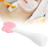 Handheld Silicone Face Cleaning Brush Mask DIY Mixing Stick Makeup Cleansing BrushPink and White Single Head