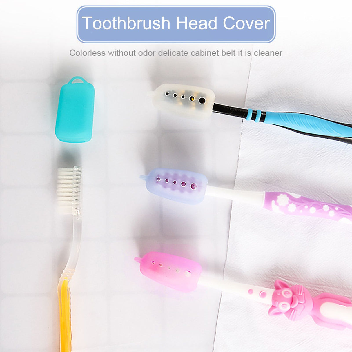 Silicone Toothbrush Head Cover Electric Toothbrush Protective Cap for Home Travel CampingLight Blue