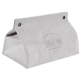PU Leather Originality Tissue Box Desktop Tissue Organizer for Bedroom Living RoomGray
