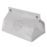 PU Leather Originality Tissue Box Desktop Tissue Organizer for Bedroom Living RoomGray