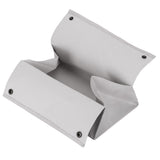 PU Leather Originality Tissue Box Desktop Tissue Organizer for Bedroom Living RoomGray - 45-Degree Angle