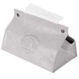 PU Leather Originality Tissue Box Desktop Tissue Organizer for Bedroom Living RoomGray