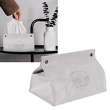 PU Leather Originality Tissue Box Desktop Tissue Organizer for Bedroom Living RoomGray