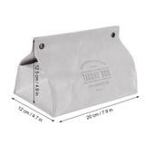 PU Leather Originality Tissue Box Desktop Tissue Organizer for Bedroom Living RoomGray