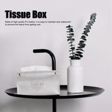 PU Leather Originality Tissue Box Desktop Tissue Organizer for Bedroom Living RoomGray - Extra Image