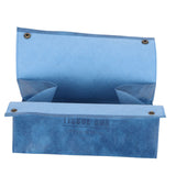 PU Leather Originality Tissue Box Desktop Tissue Organizer for Bedroom Living RoomBlue - Side View