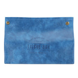 PU Leather Originality Tissue Box Desktop Tissue Organizer for Bedroom Living RoomBlue