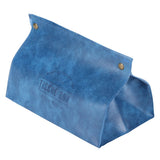 PU Leather Originality Tissue Box Desktop Tissue Organizer for Bedroom Living RoomBlue