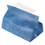 PU Leather Originality Tissue Box Desktop Tissue Organizer for Bedroom Living RoomBlue