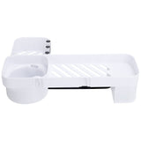 No Drilling Corner Shower Shelf Wall Mounted Bathroom Storage Rack with Towel Hook(White Black )