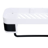 No Drilling Corner Shower Shelf Wall Mounted Bathroom Storage Rack with Towel Hook(White Black )