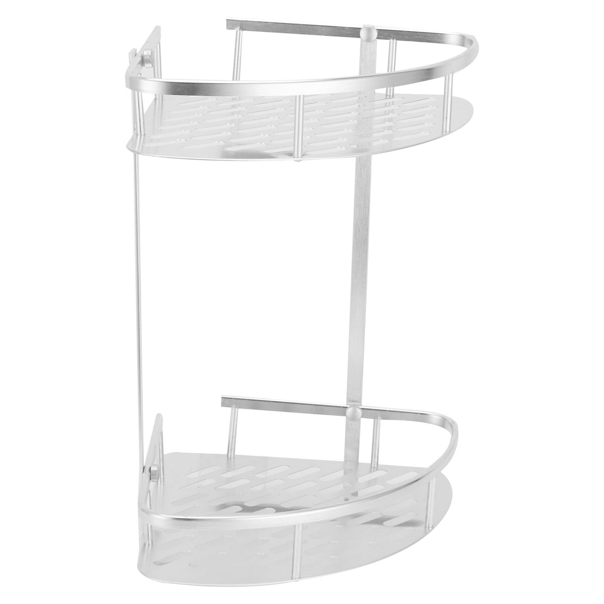 2 Layer Corner Shower Shelf Wall Mounted Aluminum Rack for Bathroom Kitchen Dormitory