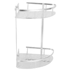 2 Layer Corner Shower Shelf Wall Mounted Aluminum Rack for Bathroom Kitchen Dormitory