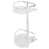 2 Layer Corner Shower Shelf Wall Mounted Aluminum Rack for Bathroom Kitchen Dormitory