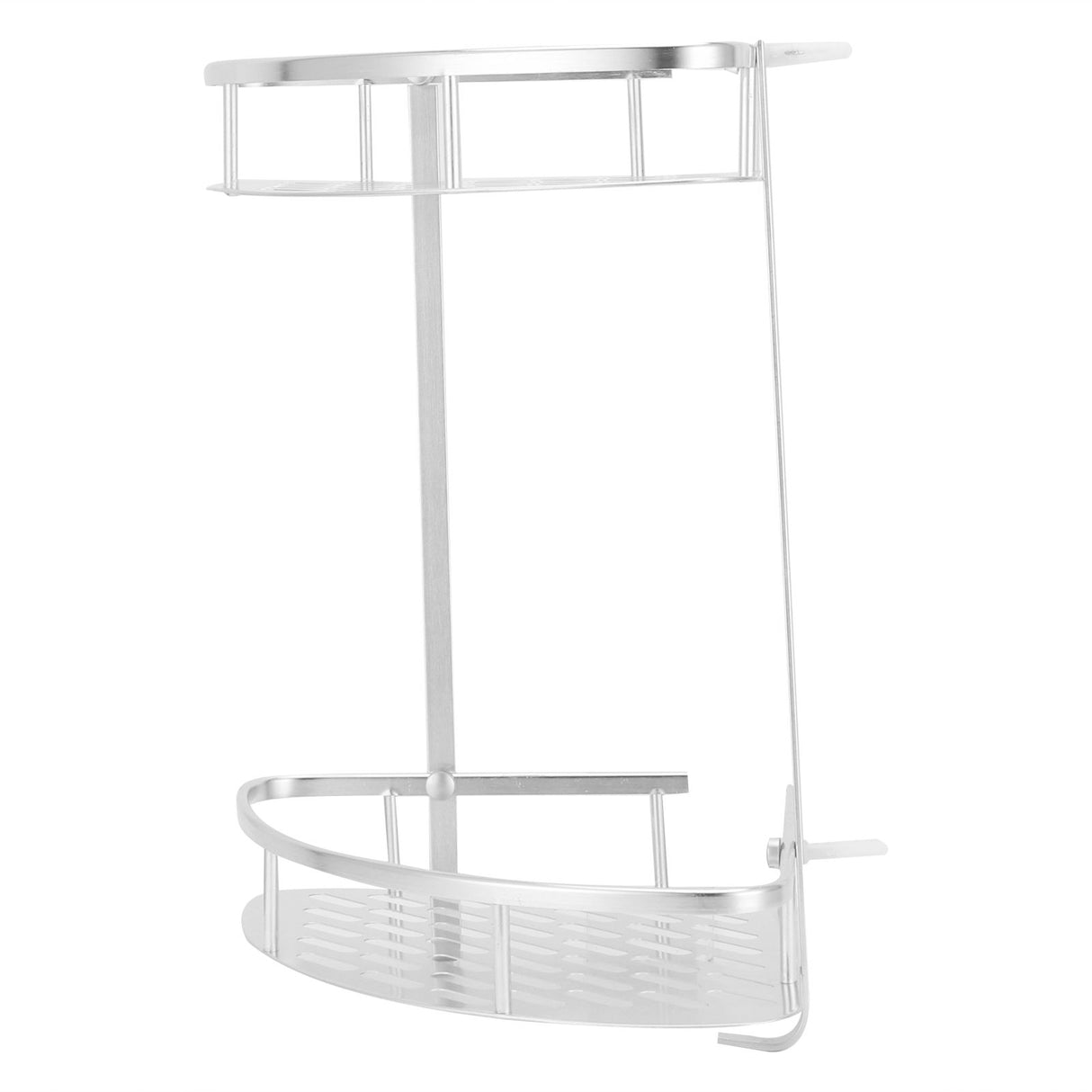 2 Layer Corner Shower Shelf Wall Mounted Aluminum Rack for Bathroom Kitchen Dormitory