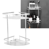 2 Layer Corner Shower Shelf Wall Mounted Aluminum Rack for Bathroom Kitchen Dormitory