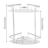 2 Layer Corner Shower Shelf Wall Mounted Aluminum Rack for Bathroom Kitchen Dormitory - Extra Image