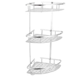 3 Tiers Corner Shower Shelf Wall Mounted Shower Organizer Storage Rack for Toilet Kitchen - Side View